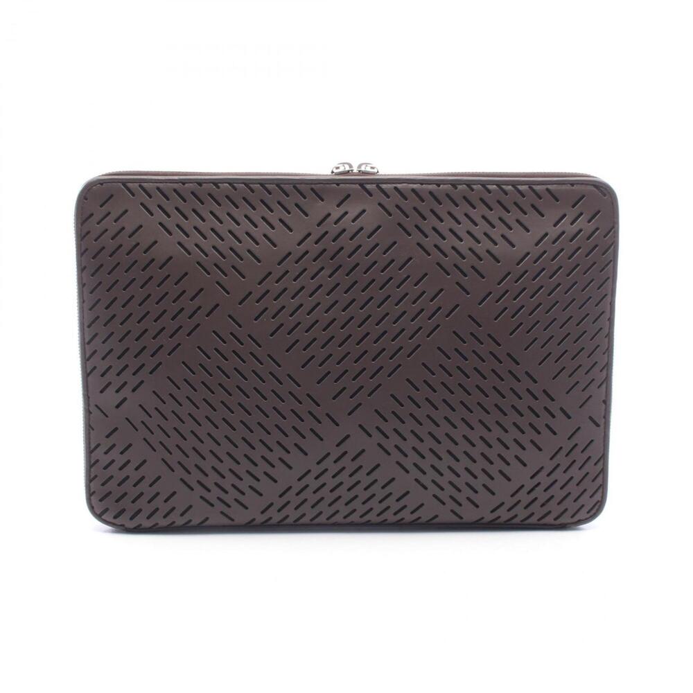 Bottega Veneta perforated clutch bag/handbag, leather, men's, brown.